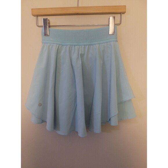 Lululemon Court Rival Skort Sz 2 Blue Green Lined - Picture 5 of 10